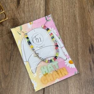 Colorful Glass Beaded Cross Hat Chain